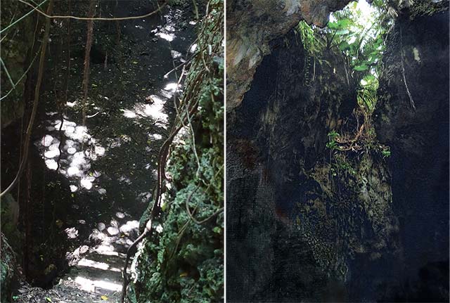 ヌドクビアブの階段と底からの写真